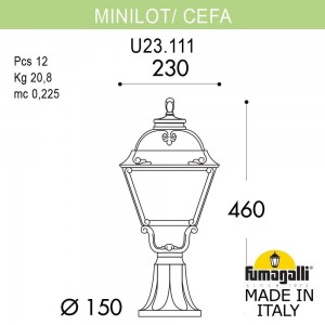 Ландшафтный фонарь FUMAGALLI MINILOT/CEFA U23.111.000.BYF1R