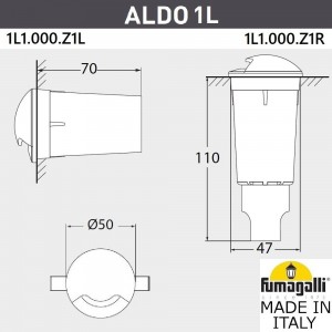 Грунтовый светильник светильник FUMAGALLI ALDO 1L 1L1.000.000.AXZ1L