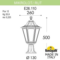 Ландшафтный фонарь FUMAGALLI MIKROLOT/RUT E26.110.000.VYF1R