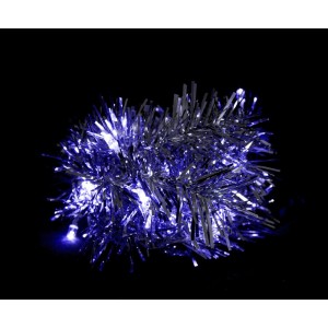 Светодиодная гирлянда Feron CL404 мишура 2м + 0.5м синий с питанием от батареек